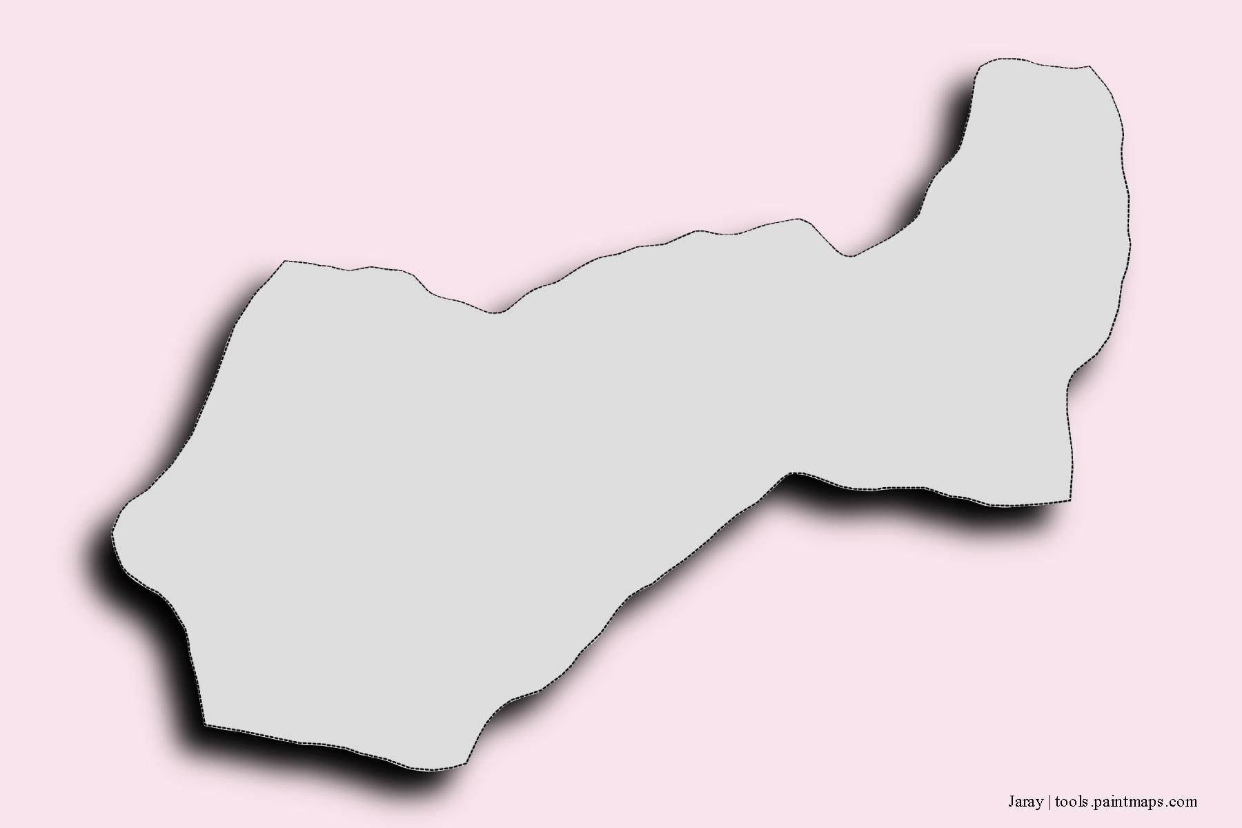 Mapa de barrios y pueblos de Jaray con efecto de sombra 3D