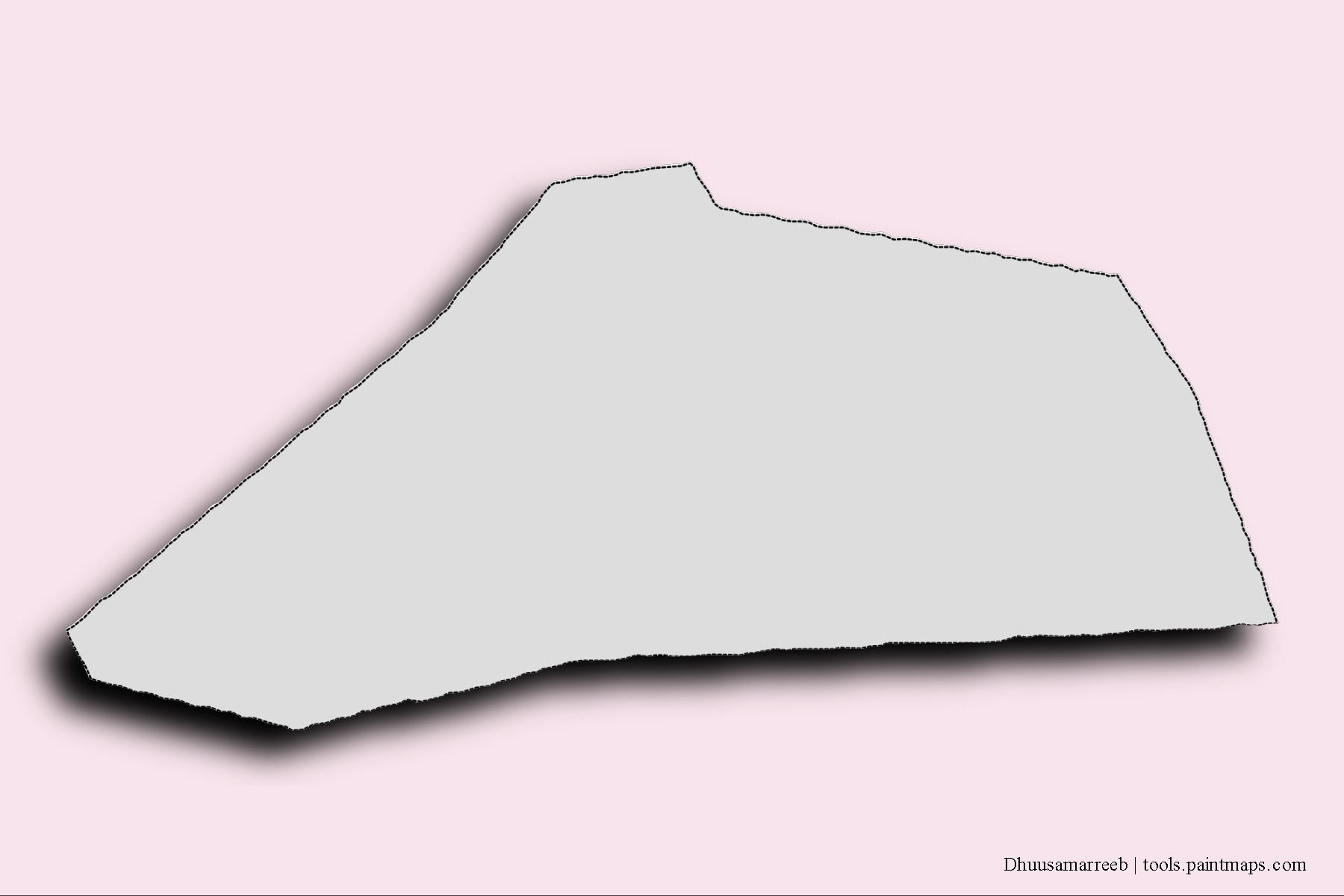 Mapa de barrios y pueblos de Dhuusamarreeb con efecto de sombra 3D