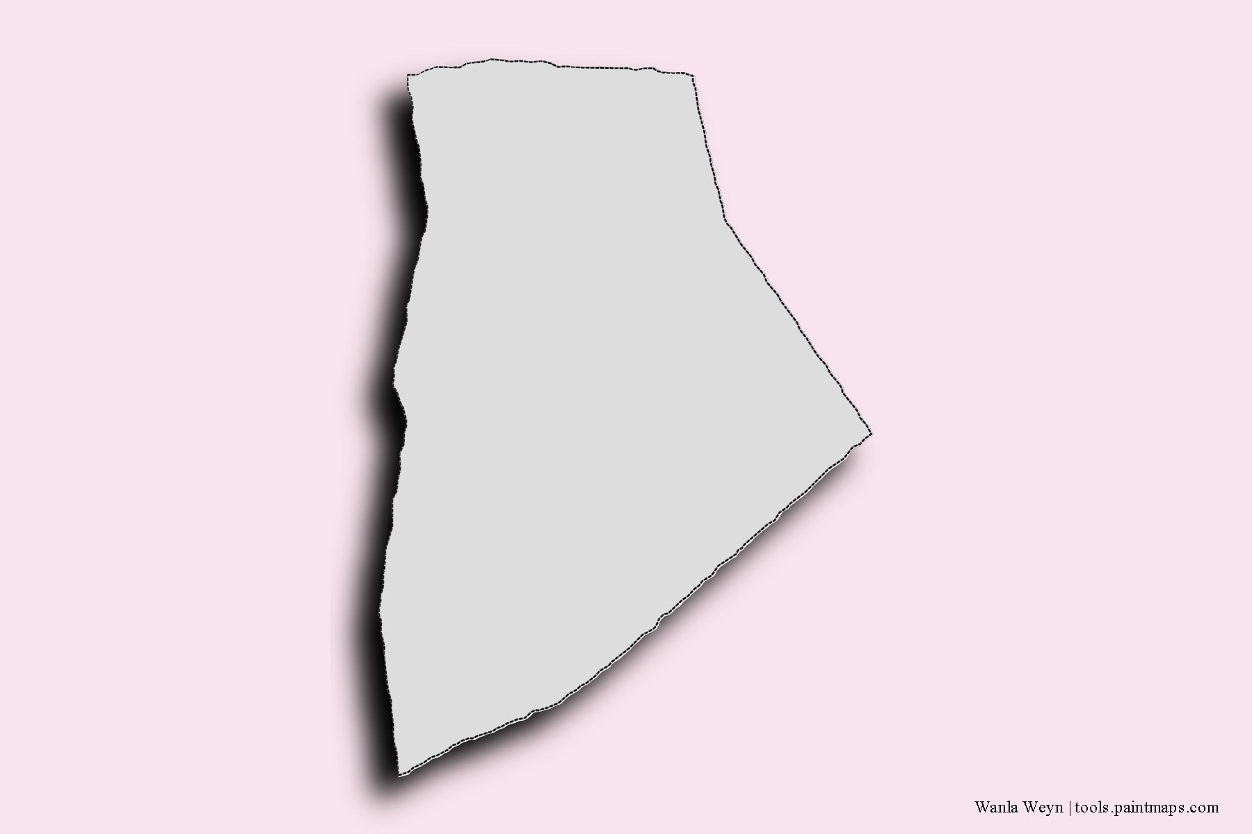 Mapa de barrios y pueblos de Wanla Weyn con efecto de sombra 3D