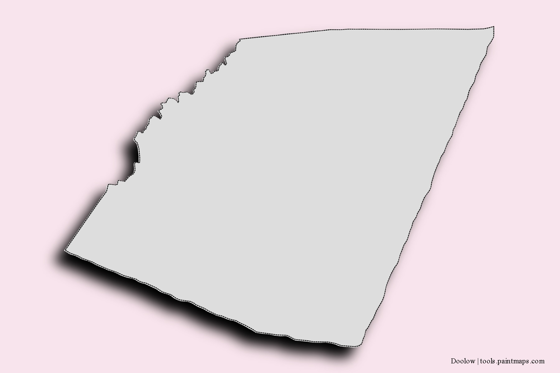 Mapa de barrios y pueblos de Doolow con efecto de sombra 3D