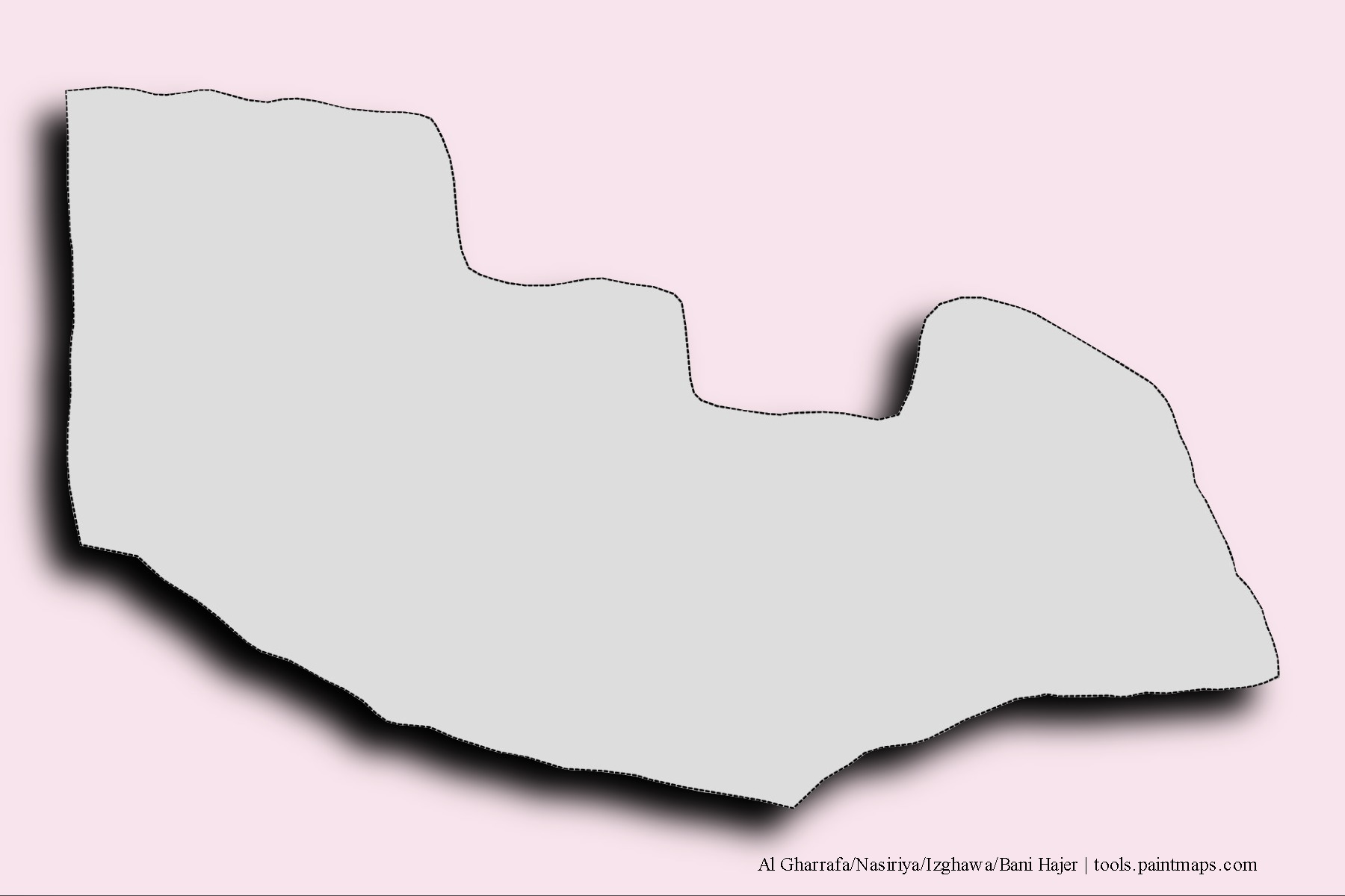 Al Gharrafa/Nasiriya/Izghawa/Bani Hajer neighborhoods and villages map with 3D shadow effect