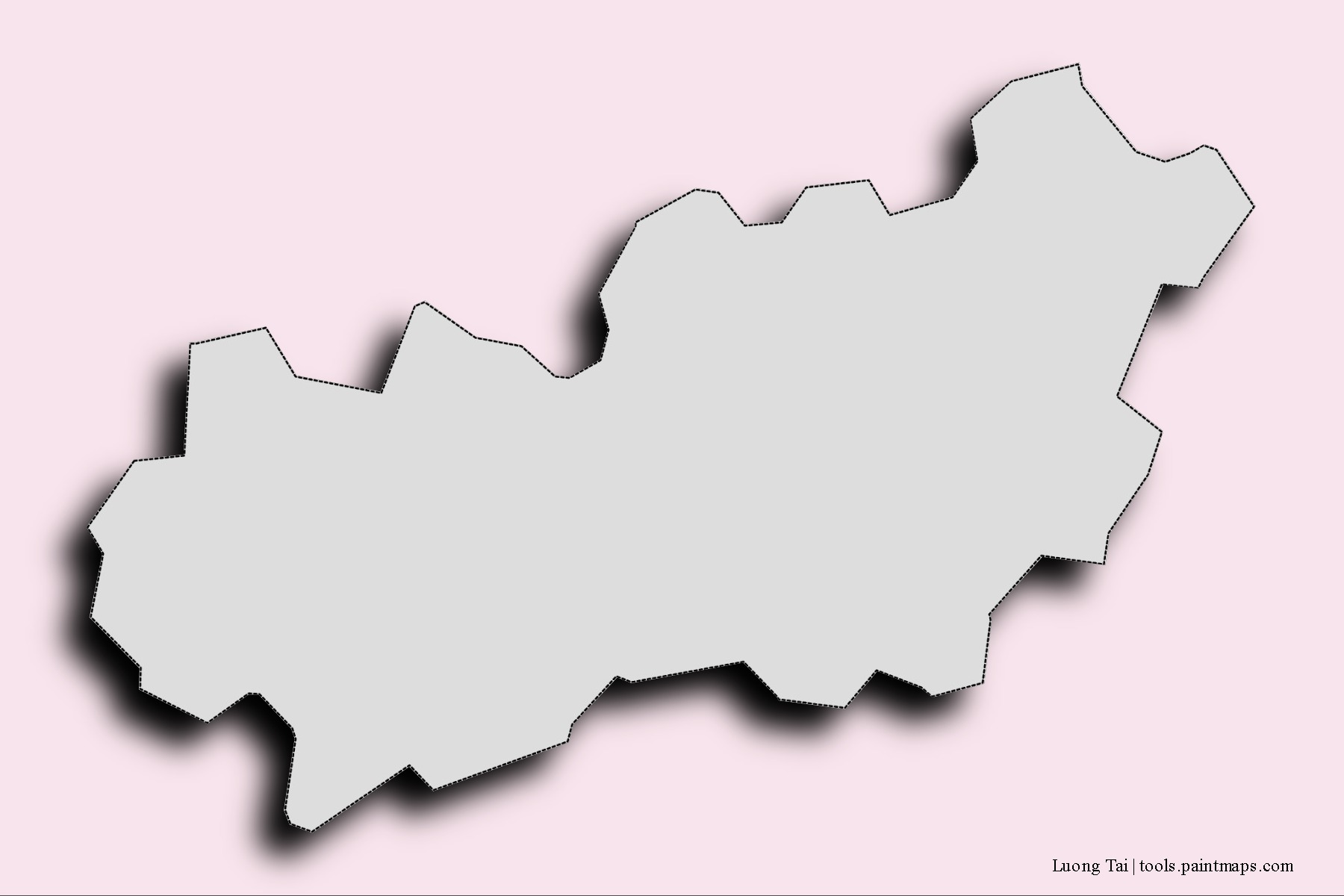 Mapa de barrios y pueblos de Luong Tai con efecto de sombra 3D