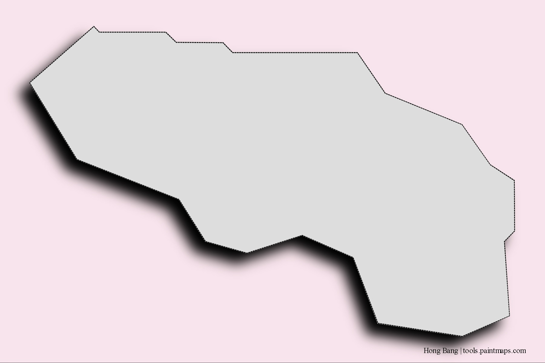 Mapa de barrios y pueblos de Hong Bang con efecto de sombra 3D