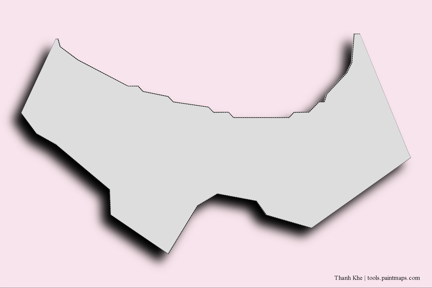 Thanh Khe neighborhoods and villages map with 3D shadow effect