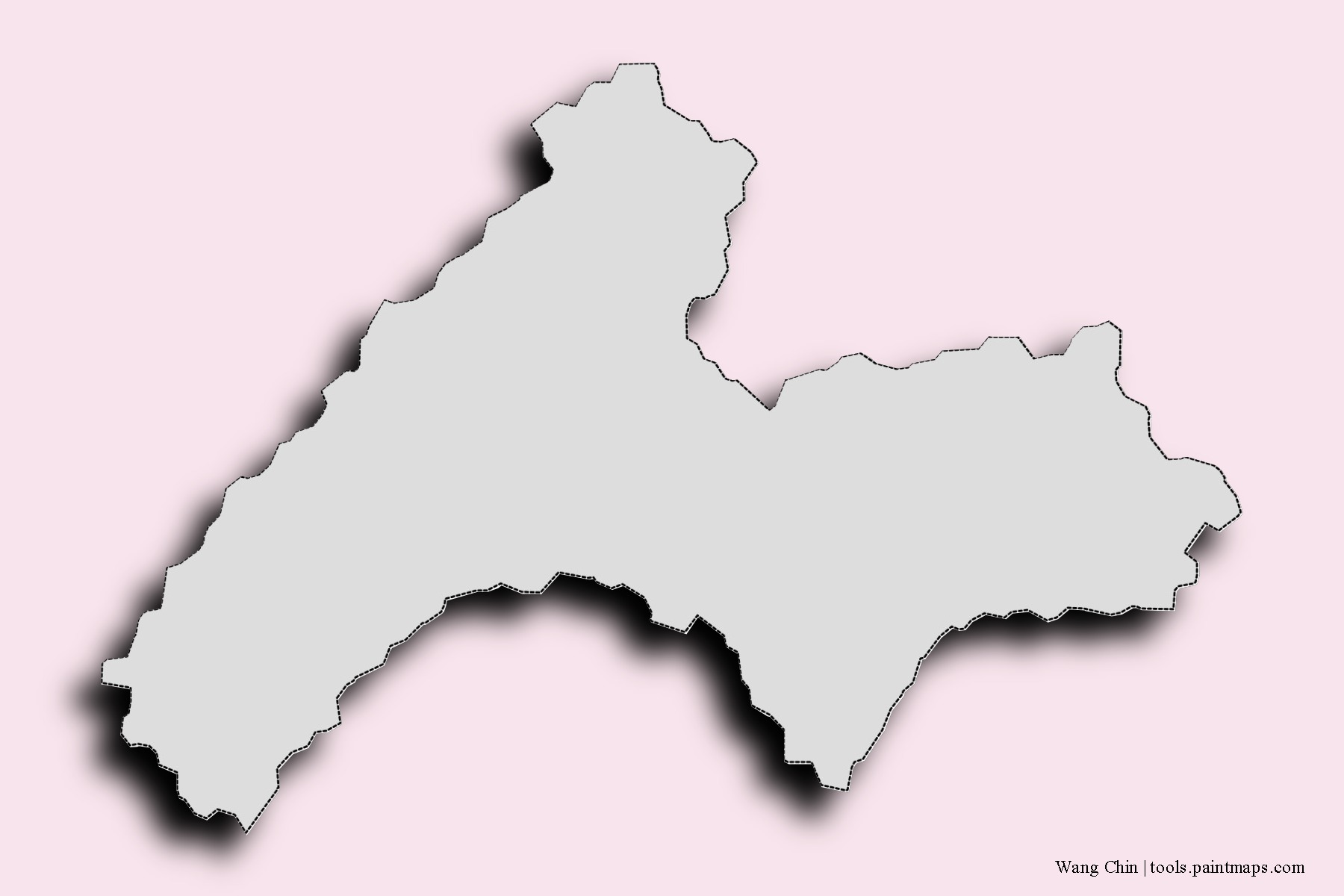 Mapa de barrios y pueblos de Wang Chin con efecto de sombra 3D