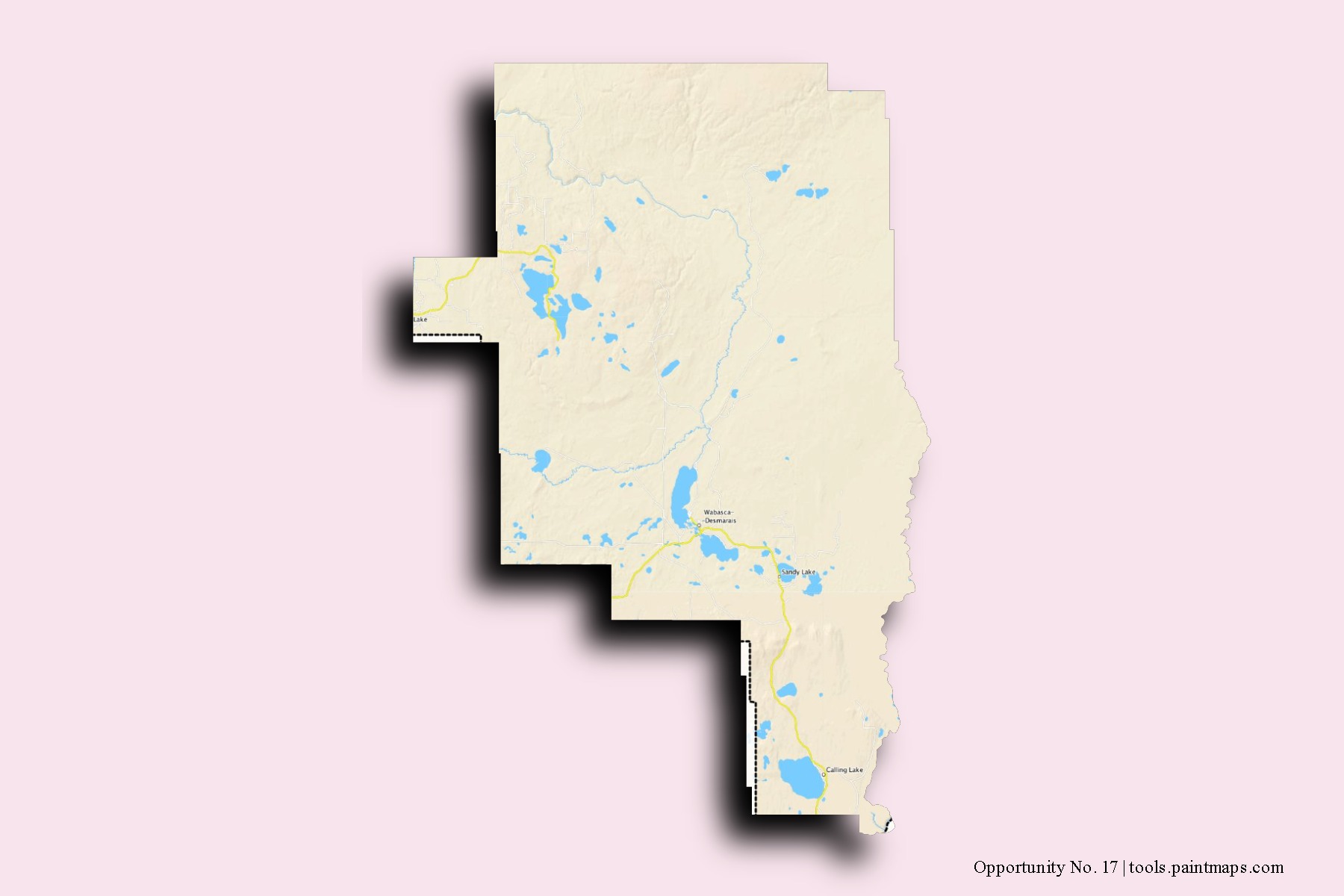 Opportunity No. 17 neighborhoods and villages map with 3D shadow effect