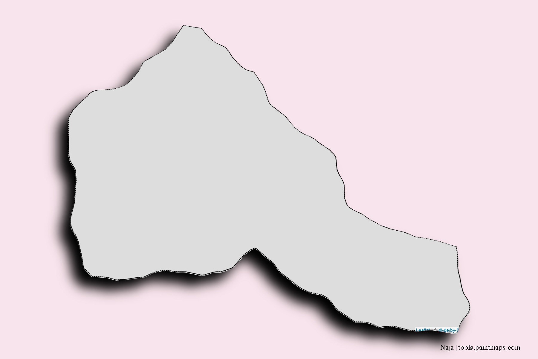 Mapa de barrios y pueblos de Naja con efecto de sombra 3D