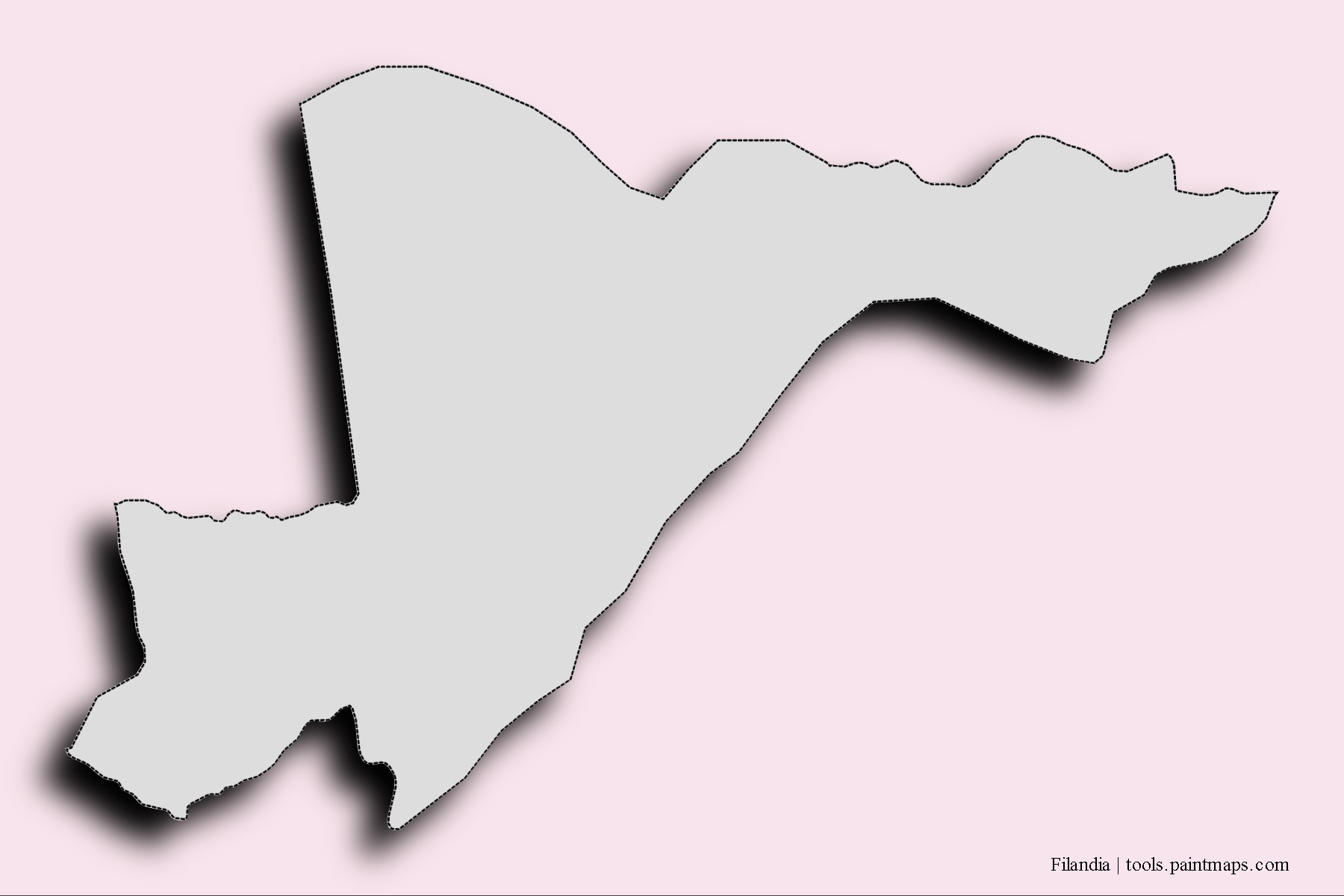 Mapa de barrios y pueblos de Filandia con efecto de sombra 3D