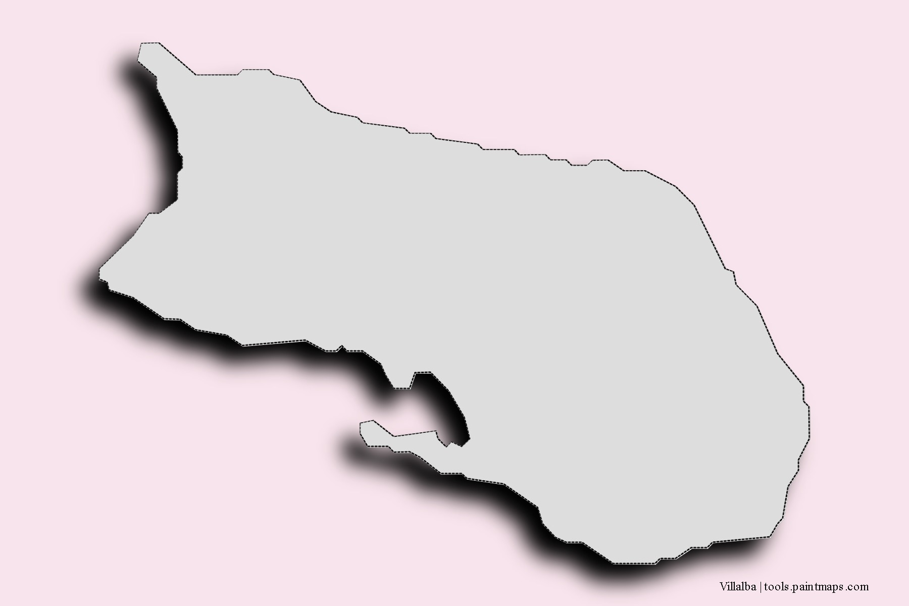 Mapa de barrios y pueblos de Villalba con efecto de sombra 3D