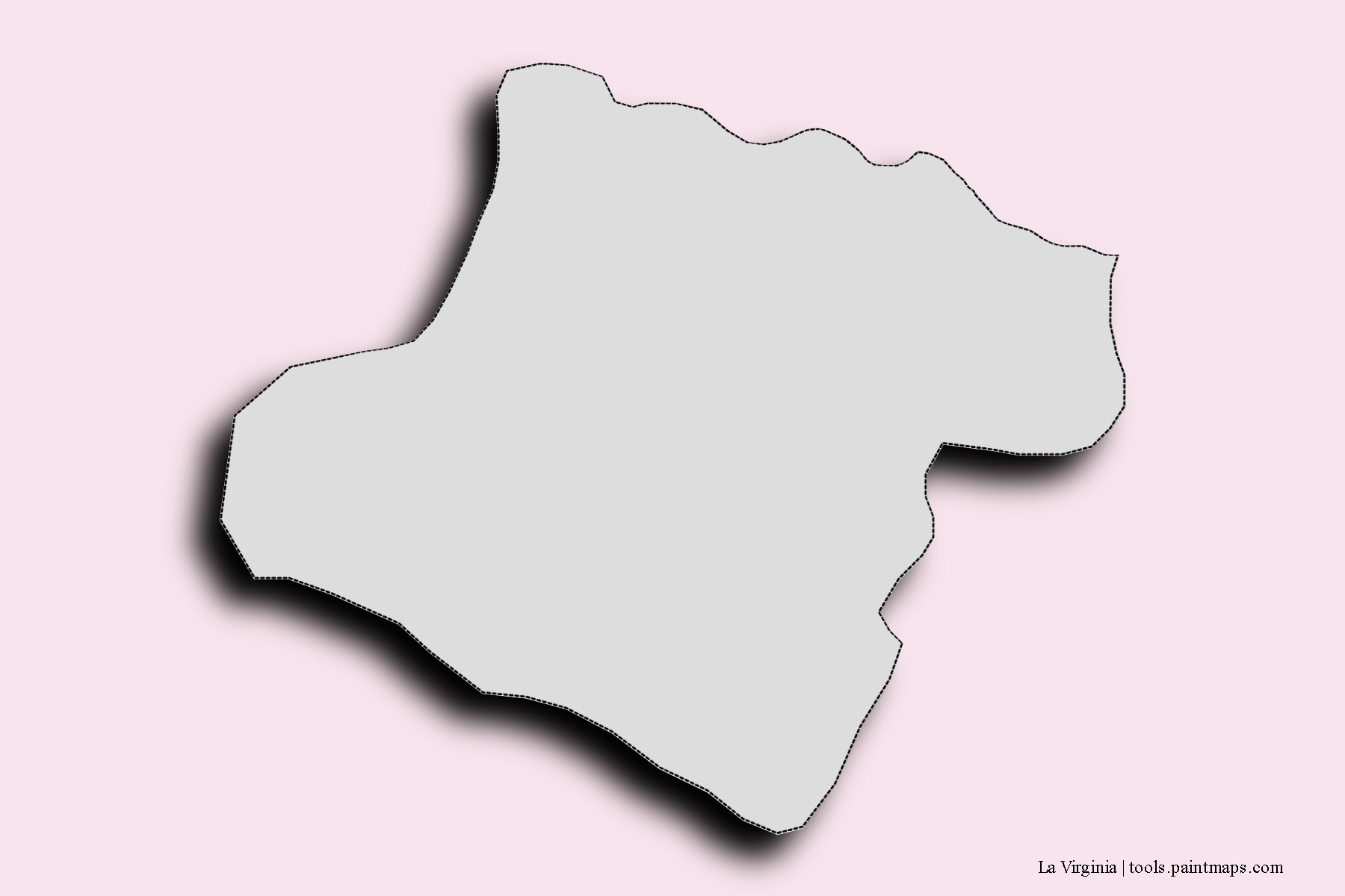 Mapa de barrios y pueblos de La Virginia con efecto de sombra 3D