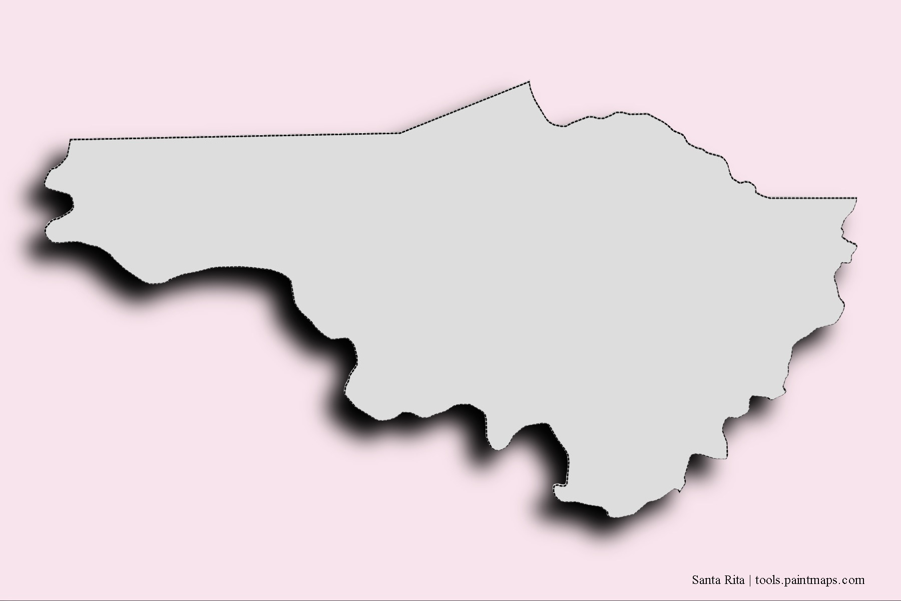 Santa Rita neighborhoods and villages map with 3D shadow effect