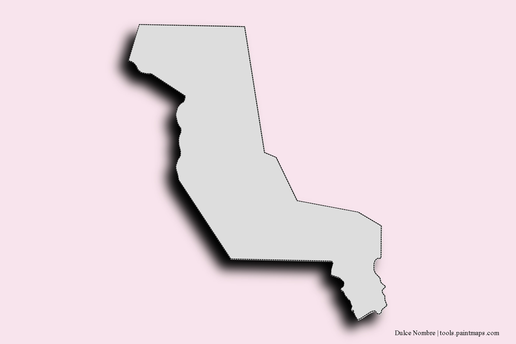 Mapa de barrios y pueblos de Dulce Nombre con efecto de sombra 3D