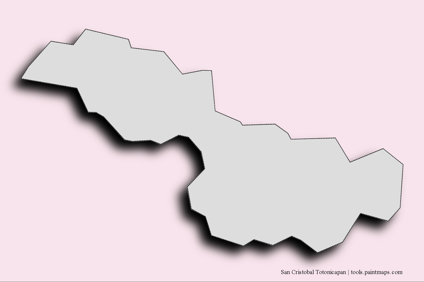 San Cristóbal Totonicapán neighborhoods and villages map with 3D shadow effect