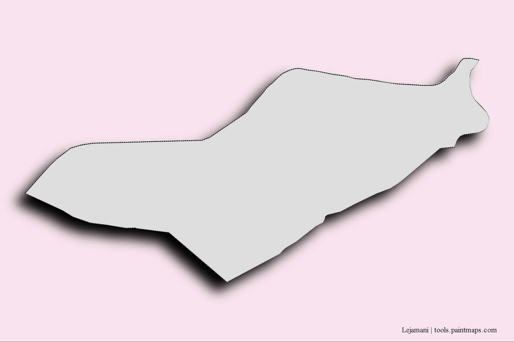 Mapa de barrios y pueblos de Lejamani con efecto de sombra 3D