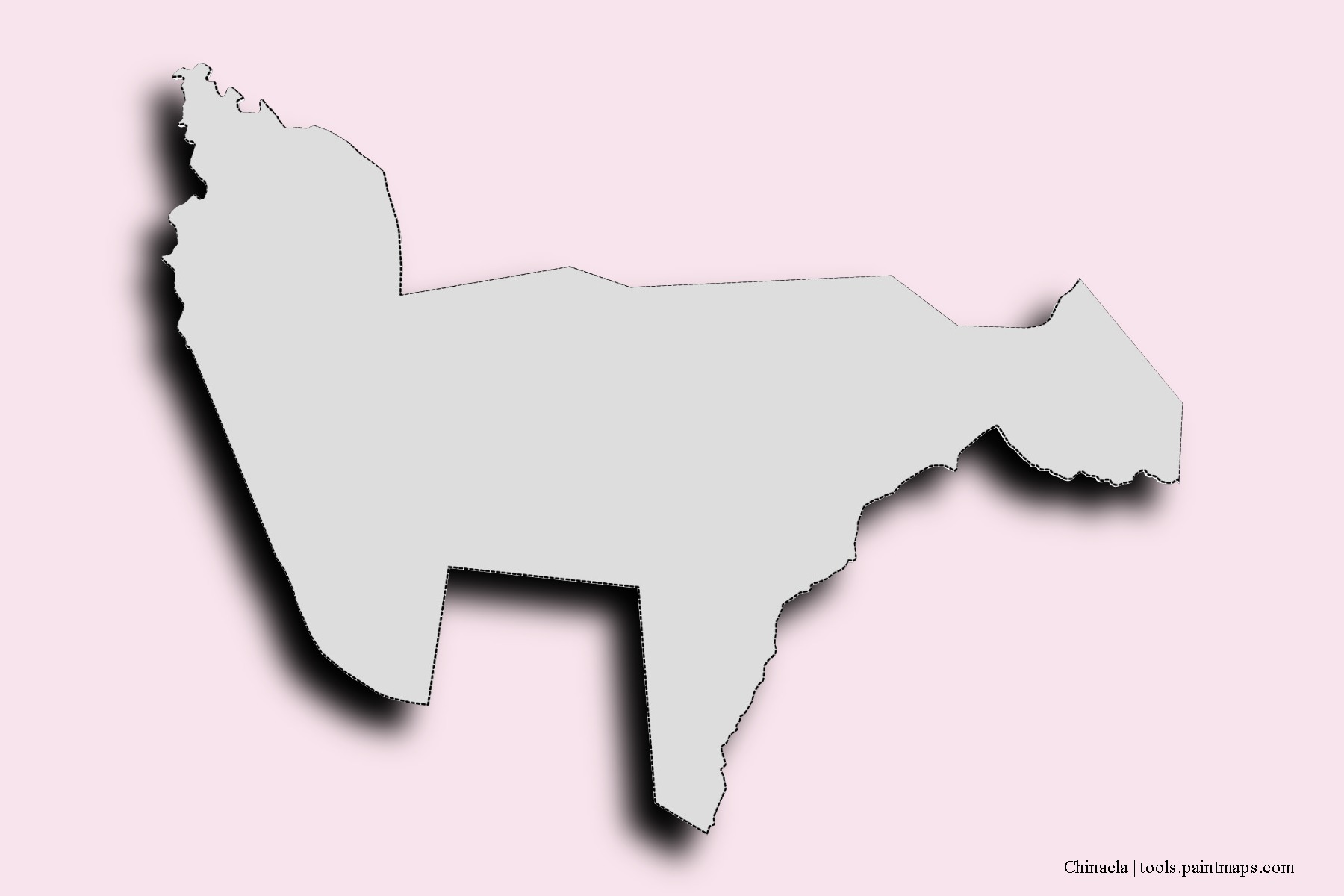 Mapa de barrios y pueblos de Chinacla con efecto de sombra 3D