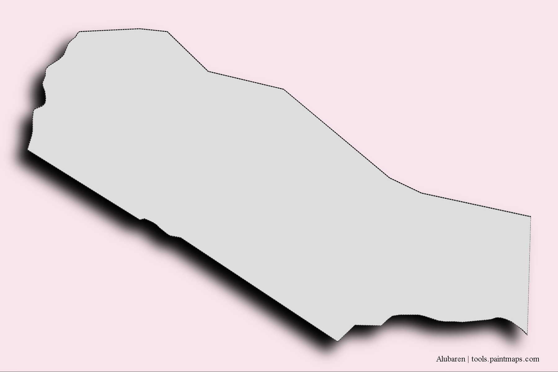 Mapa de barrios y pueblos de Alubaren con efecto de sombra 3D