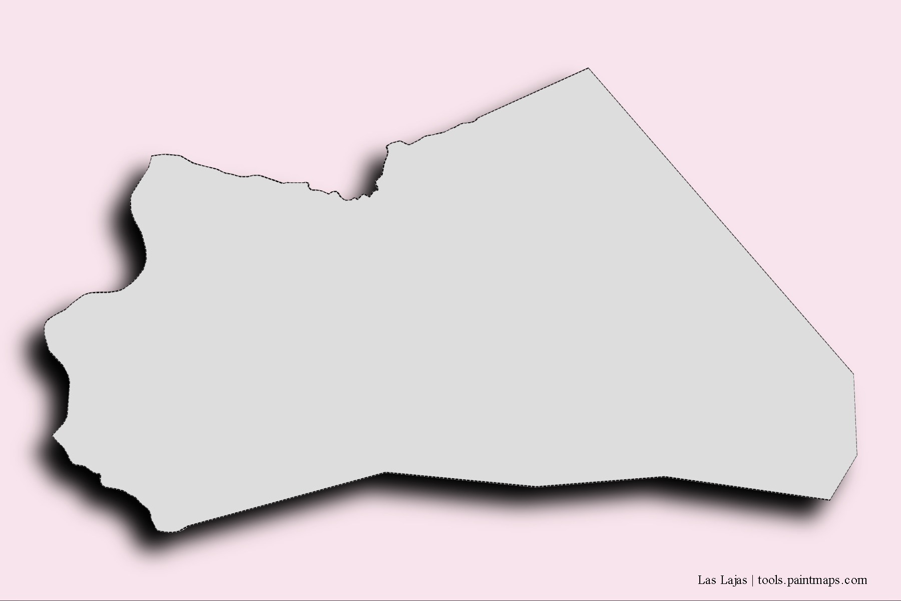 3D gölge efektli Las Lajas mahalleleri ve köyleri haritası