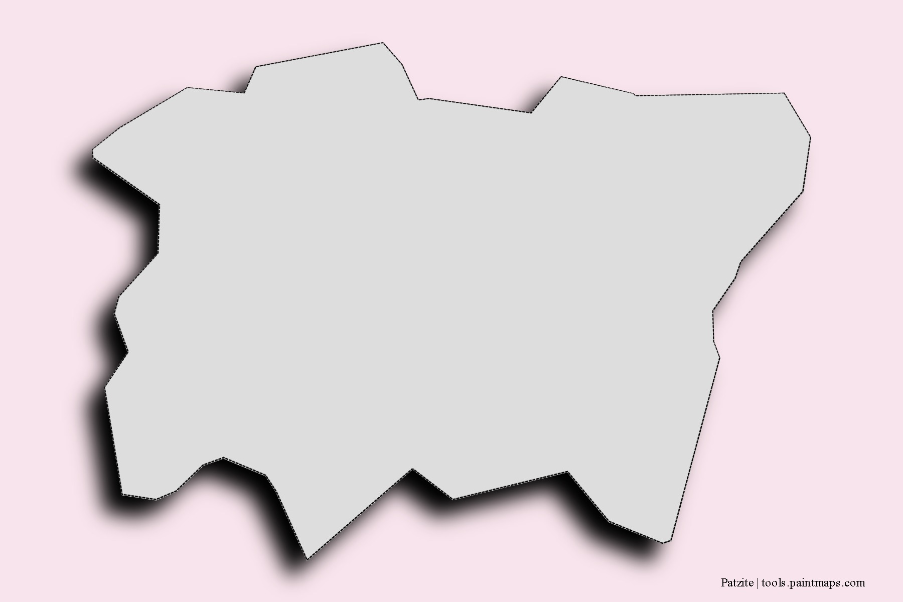 Mapa de barrios y pueblos de Patzite con efecto de sombra 3D