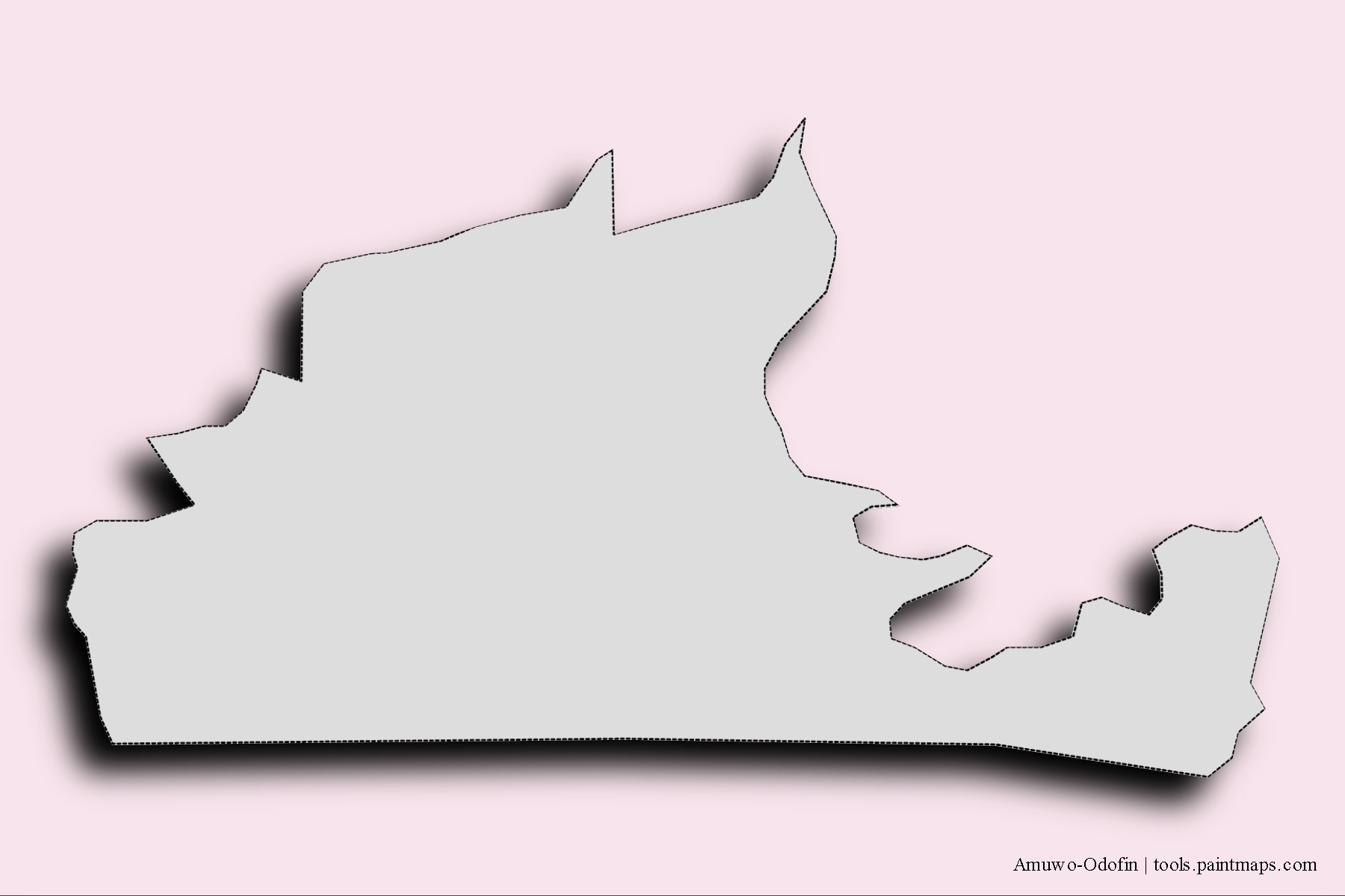 Mapa de barrios y pueblos de Amuwo-Odofin con efecto de sombra 3D