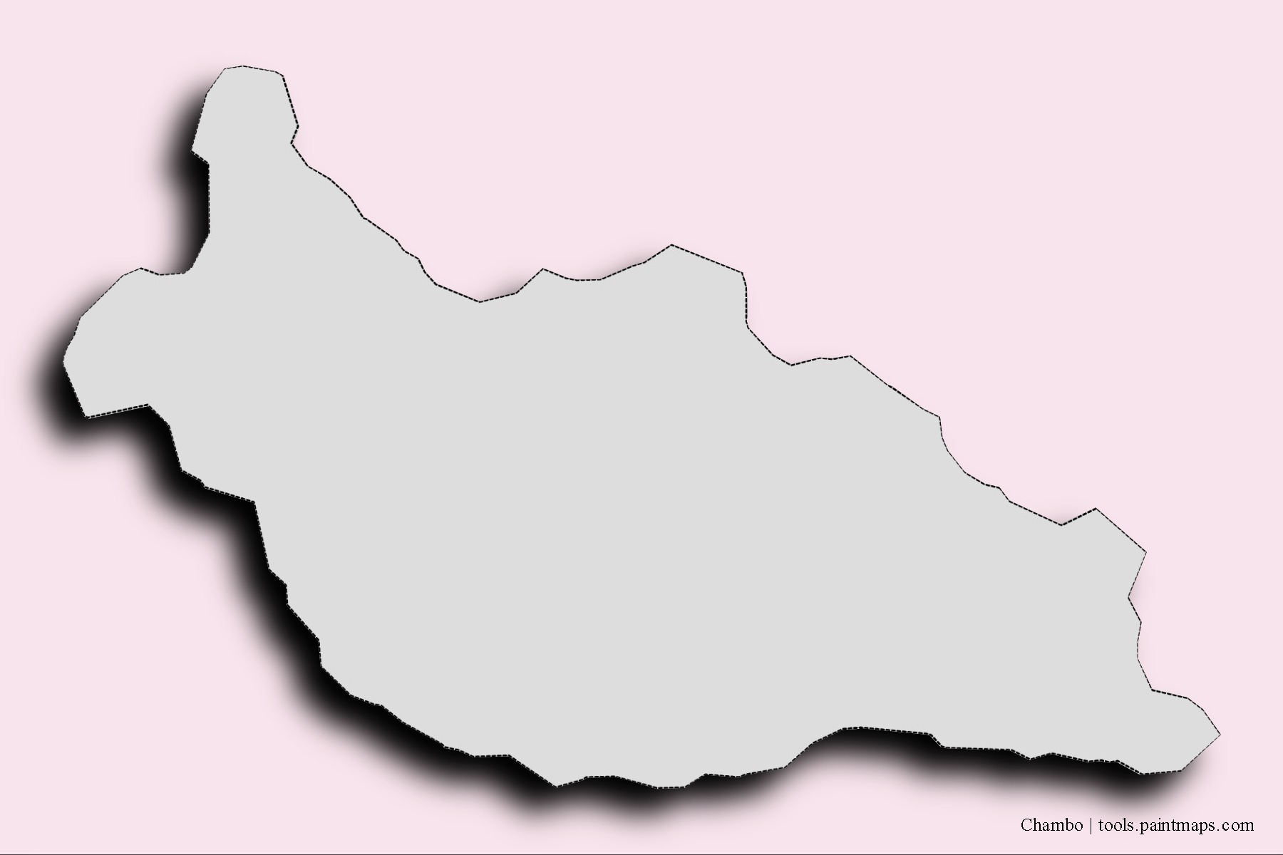 Mapa de barrios y pueblos de Chambo con efecto de sombra 3D