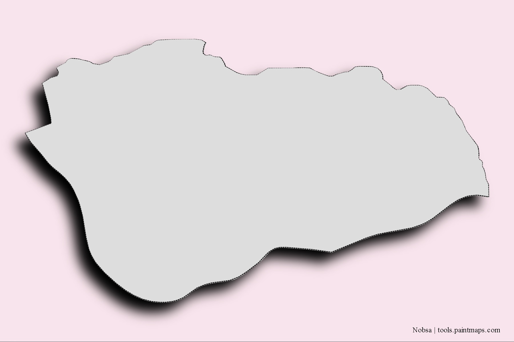 Mapa de barrios y pueblos de Nobsa con efecto de sombra 3D