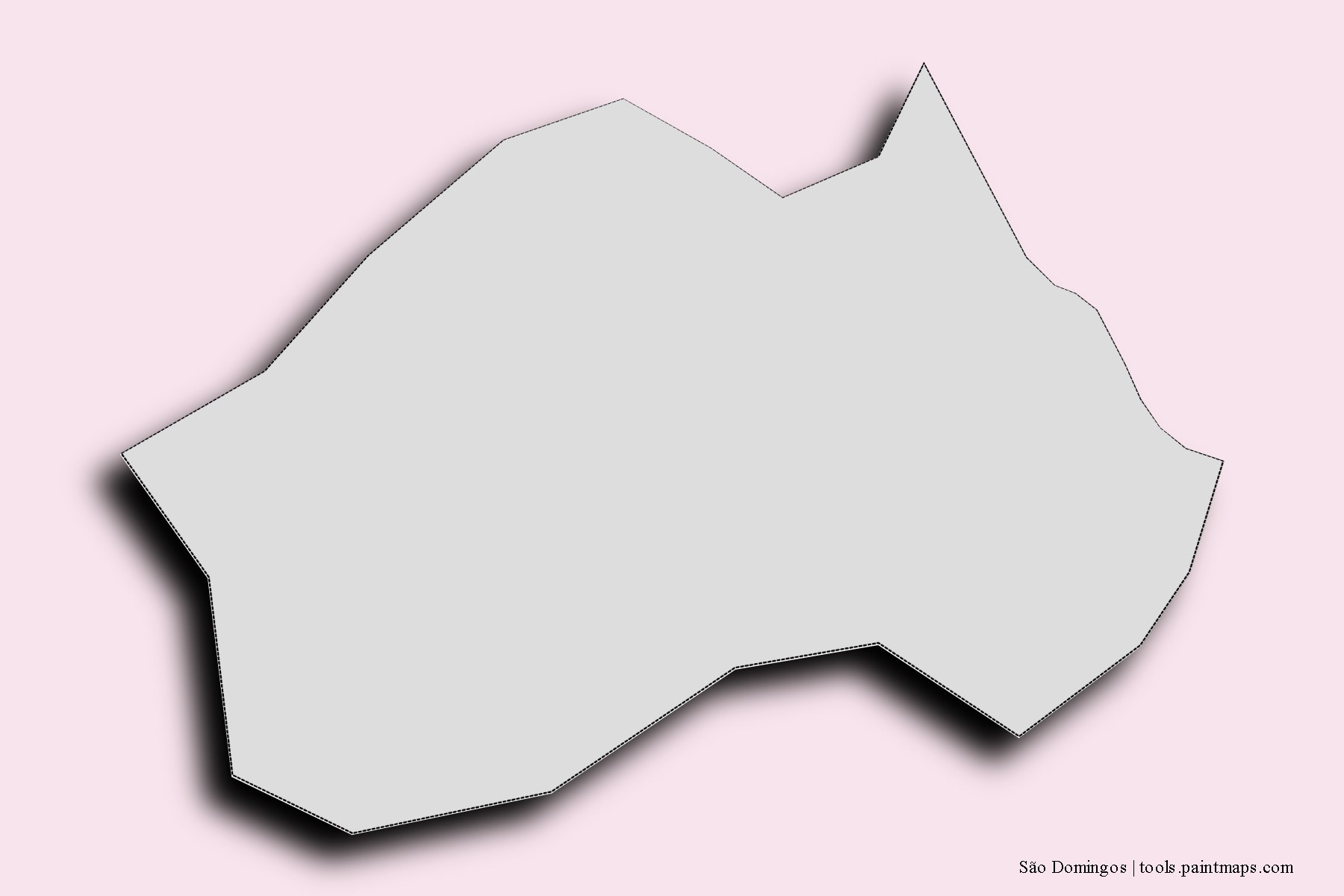 São Domingos Municipality and counties map with 3D shadow effect