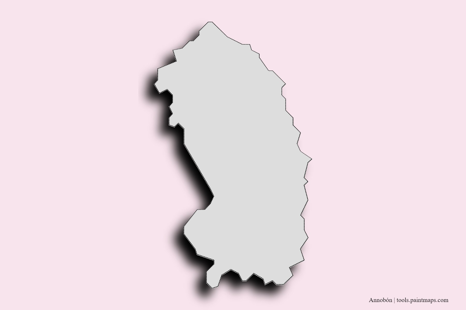 Annobón Province and counties map with 3D shadow effect