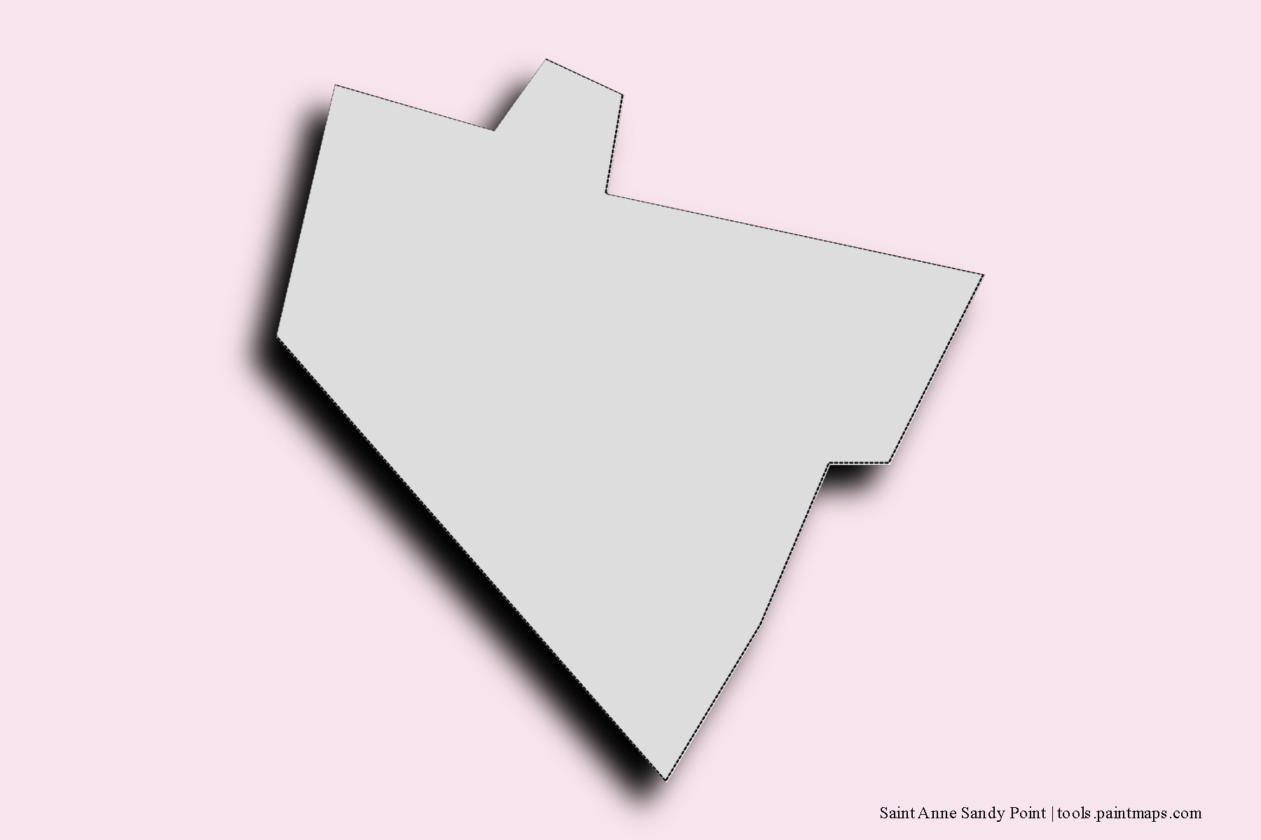 Saint Anne Sandy Point and counties map with 3D shadow effect