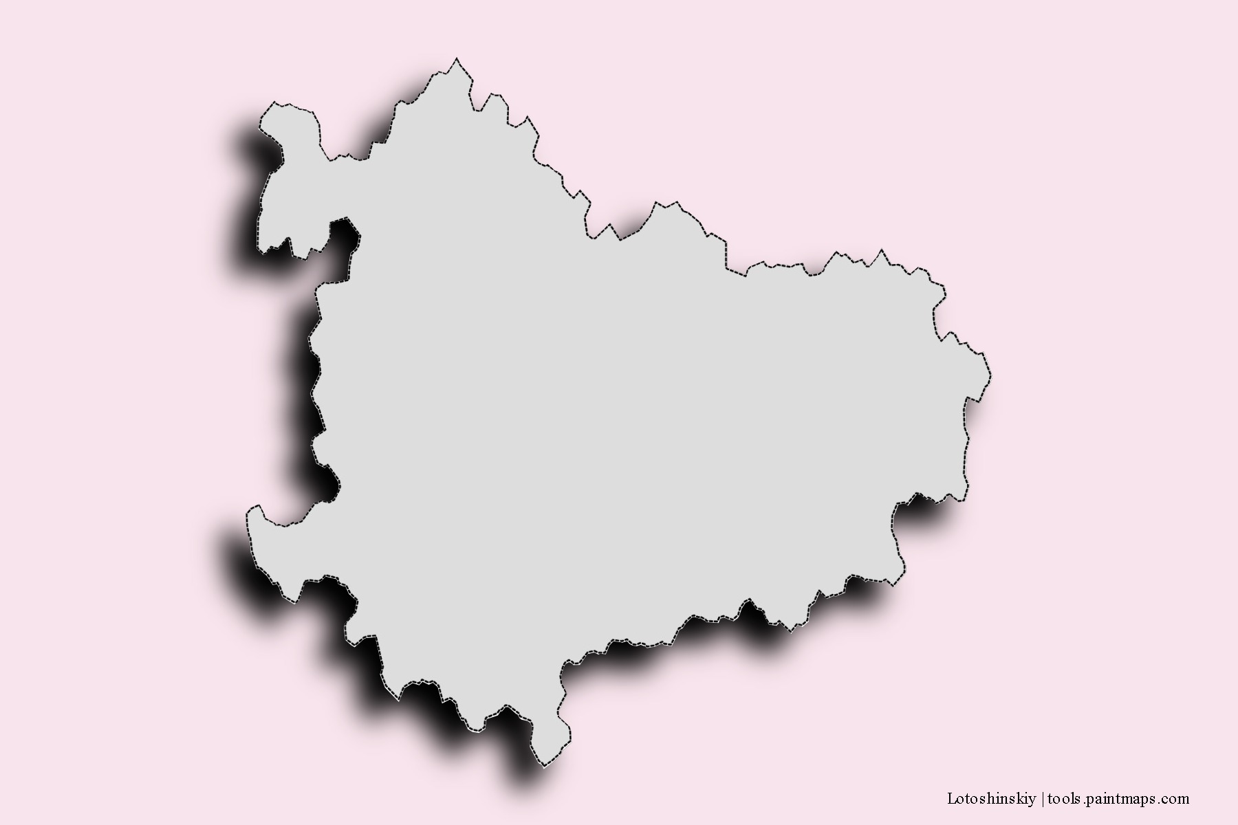 Mapa de barrios y pueblos de Lotoshinskiy con efecto de sombra 3D