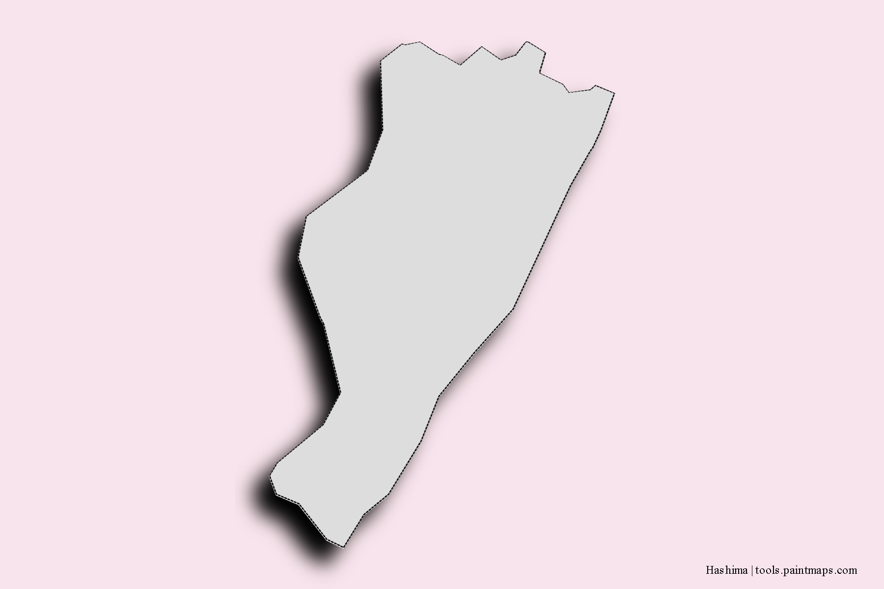 Mapa de barrios y pueblos de Hashima con efecto de sombra 3D